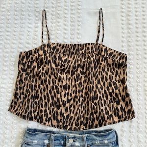 Urban Outfitters Cheetah Animal Print Silky Satin Cami XS NWOT